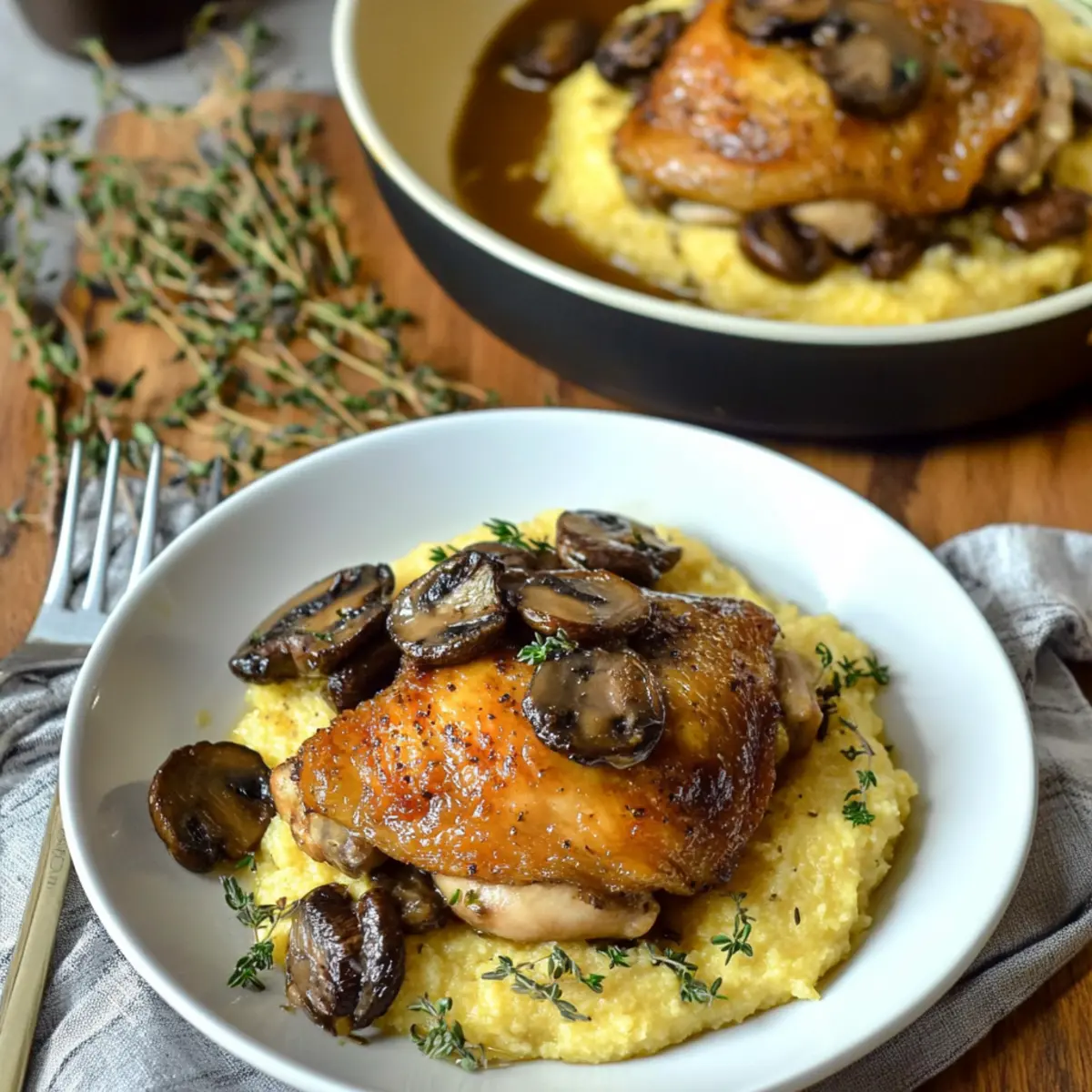 braised chicken thighs with mushrooms