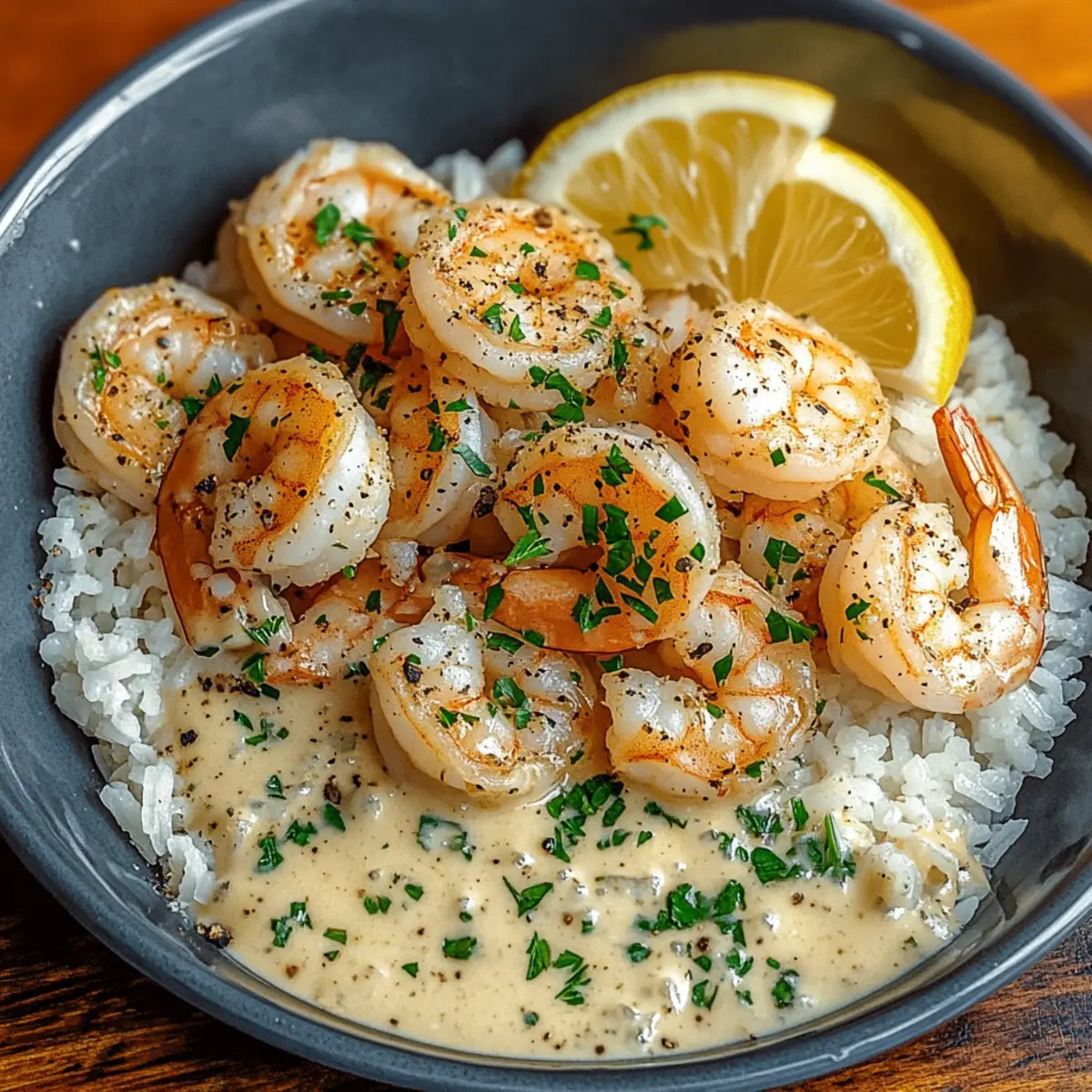 Creamy Garlic Butter Shrimp Bowl