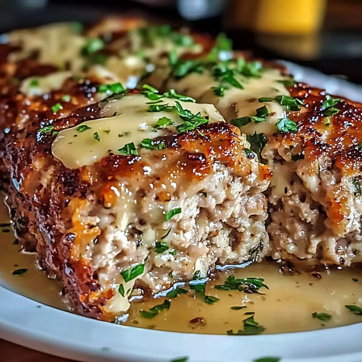 Garlic Parmesan Chicken Meatloaf