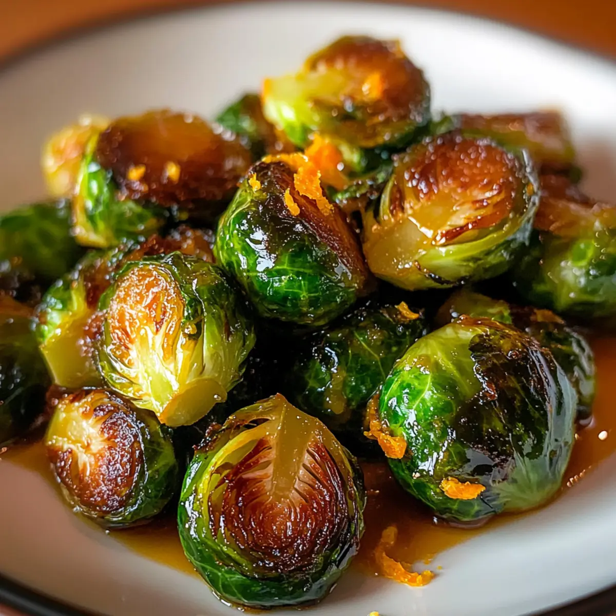 Orange Maple Glazed Brussels Sprouts