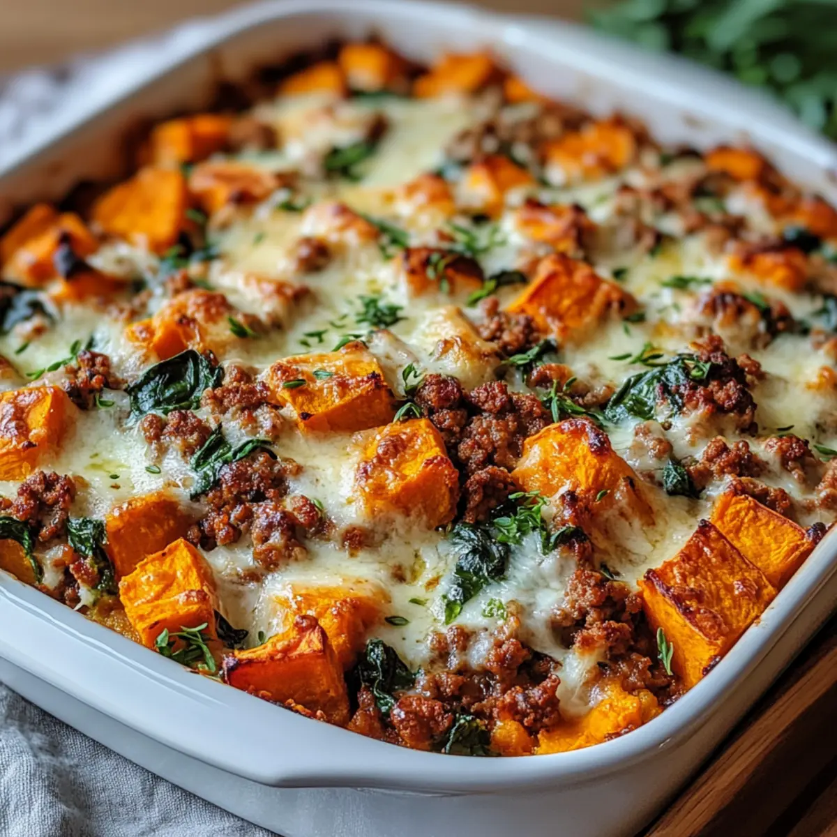 Ground Turkey Sweet Potato Bake