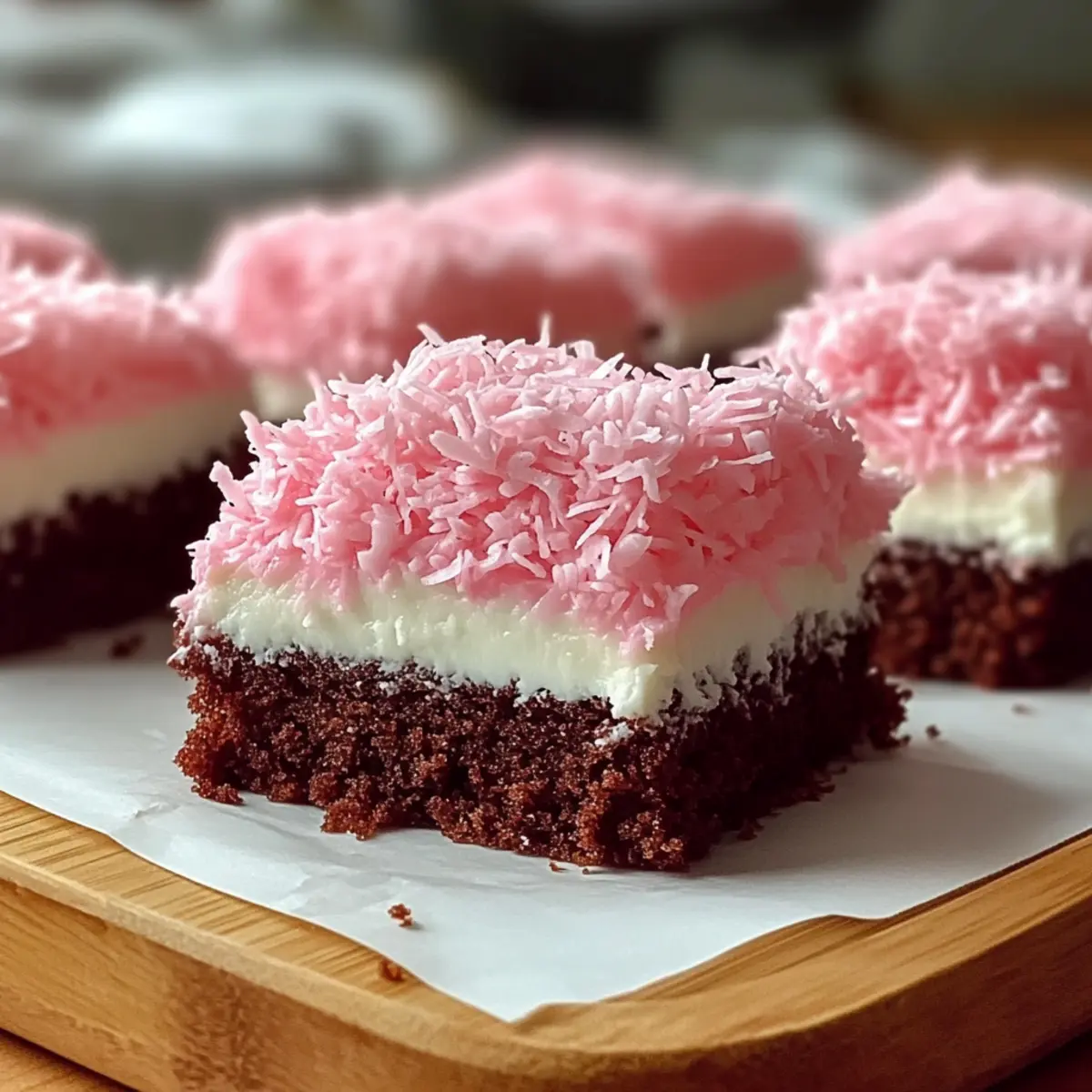 Pink Coconut Snowball Cake Bars