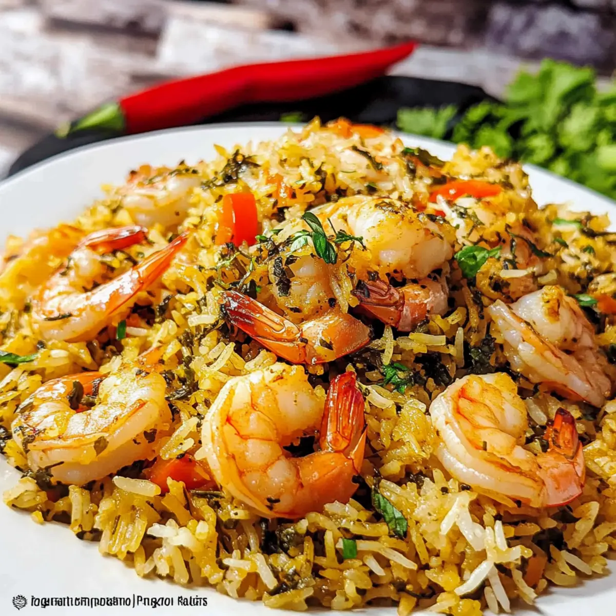 Shrimp Rice with Herbs