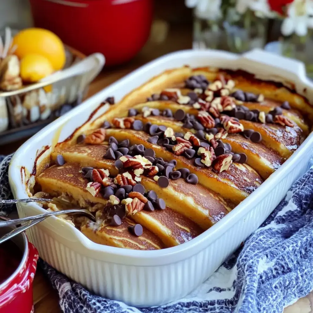 Chocolate Chip Pancake Casserole
