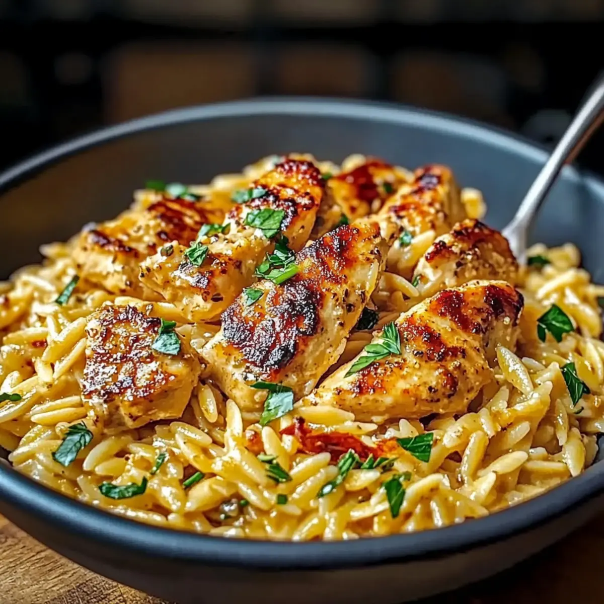 Cajun Chicken Alfredo Orzo