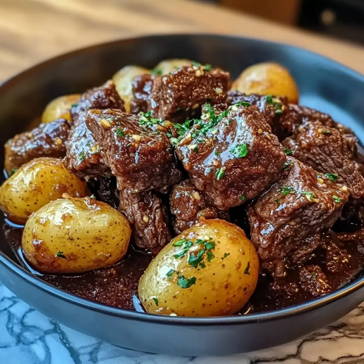 Garlic Butter Beef with Potatoes