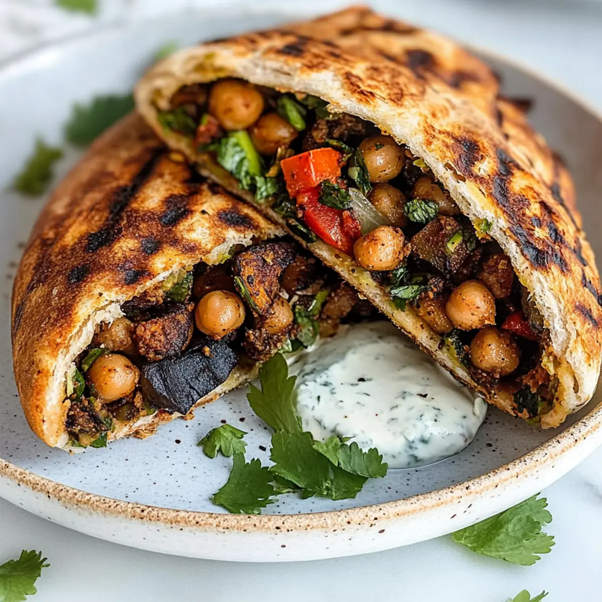 Grilled Chickpea Veggie Pita