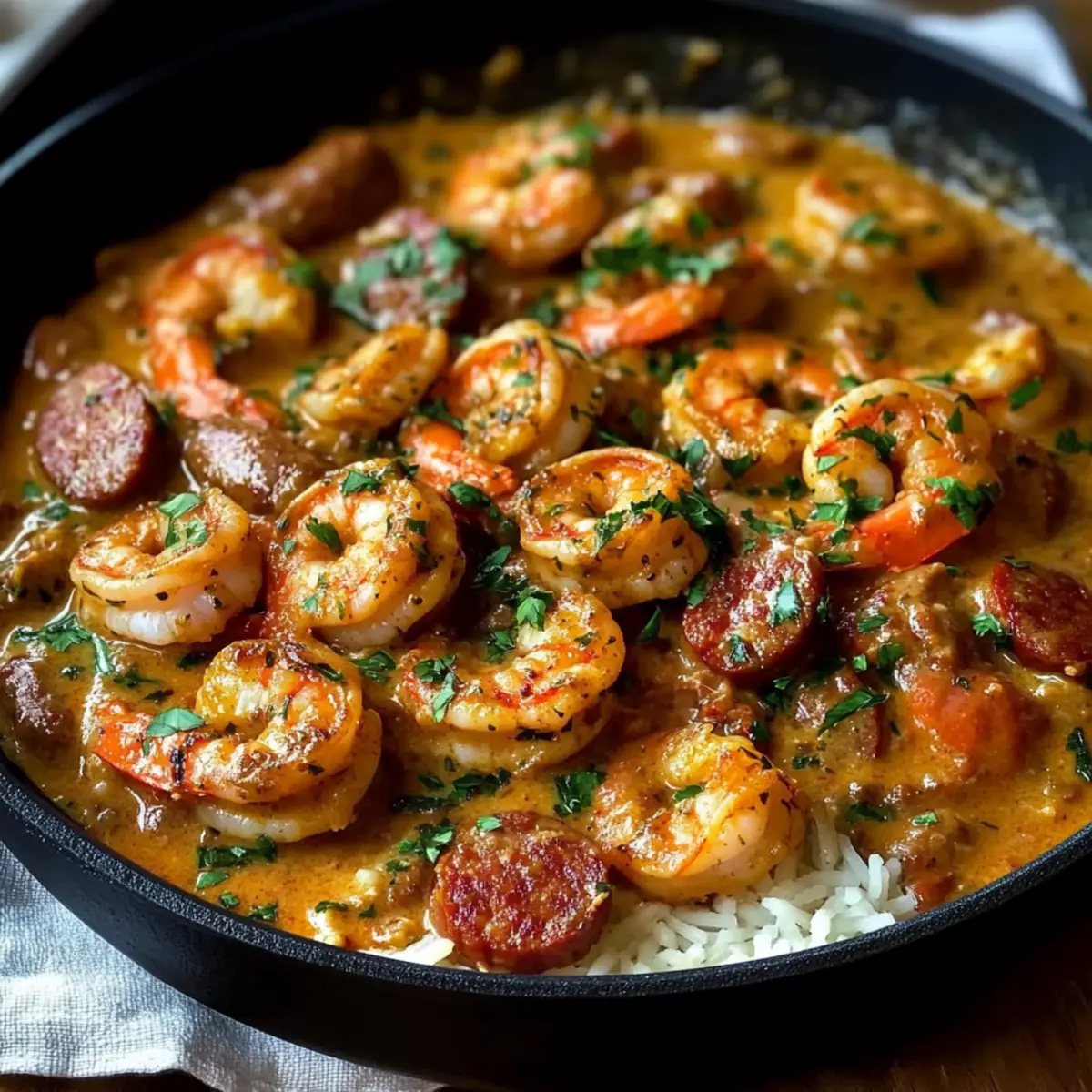 Smothered Shrimp And Sausage