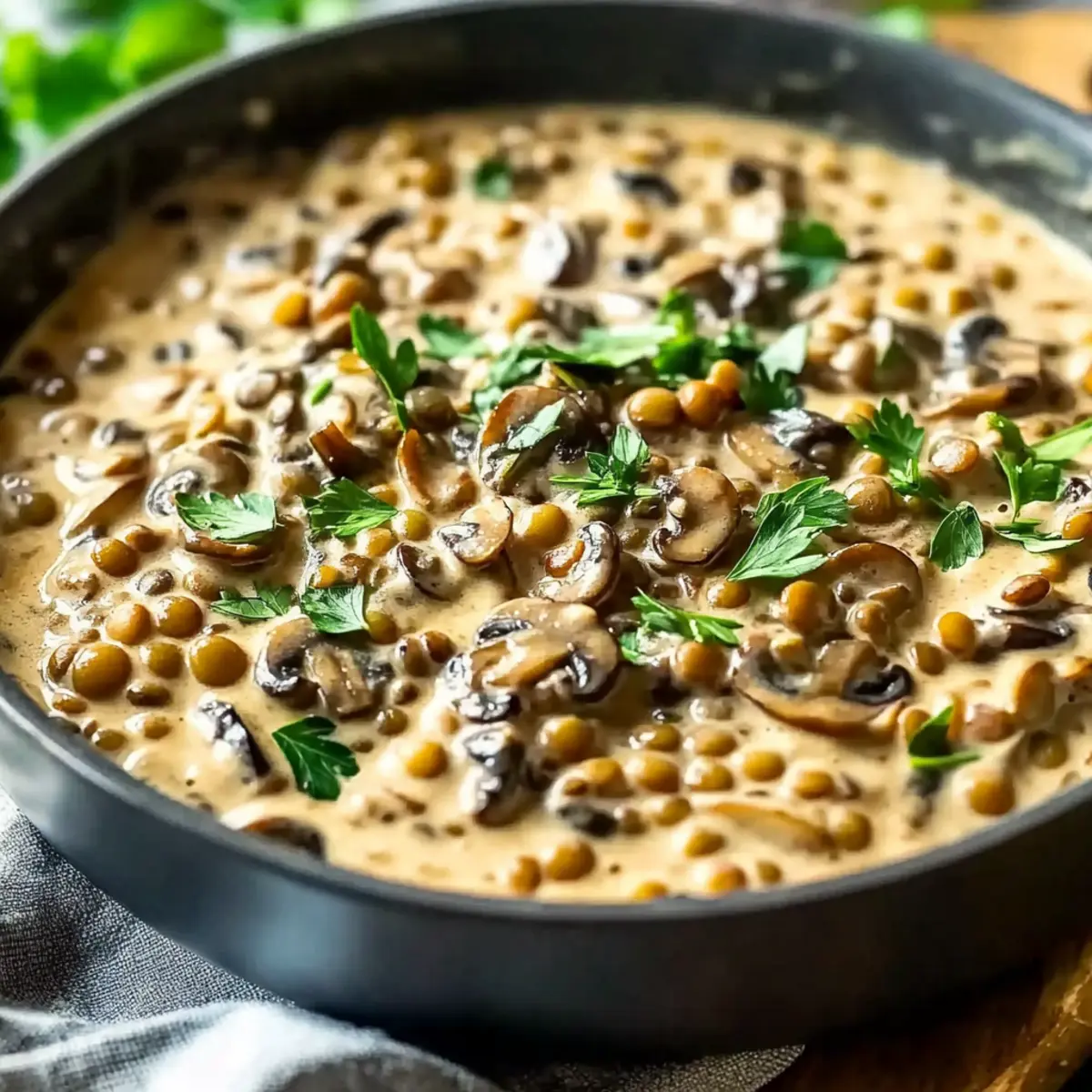Lentil Mushroom Stroganoff