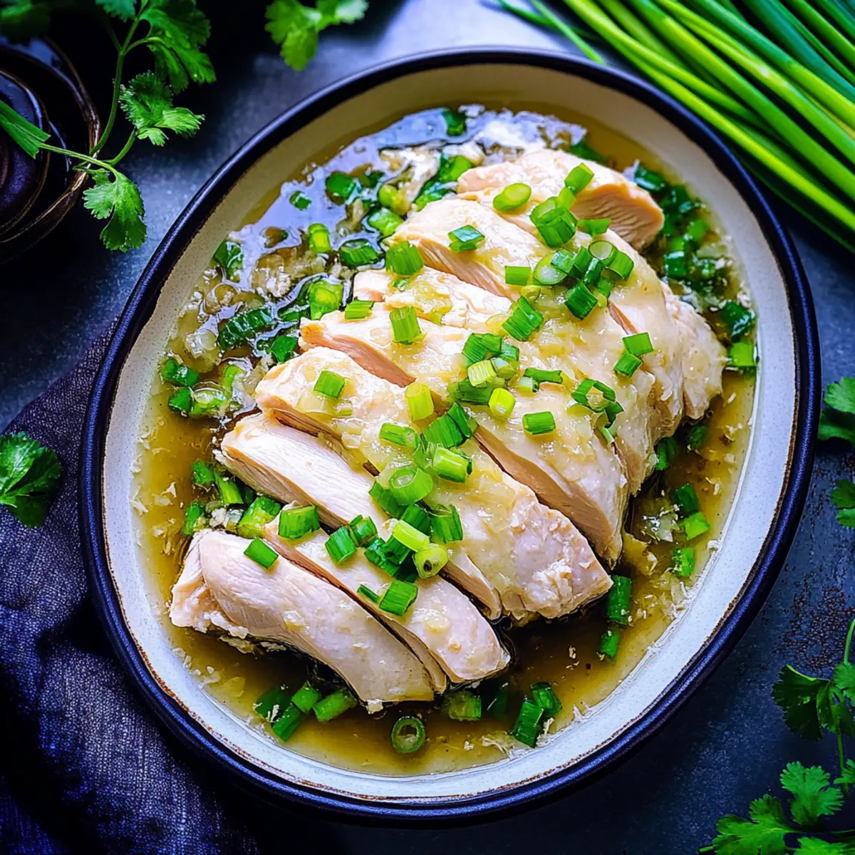 Ginger Scallion Poached Chicken