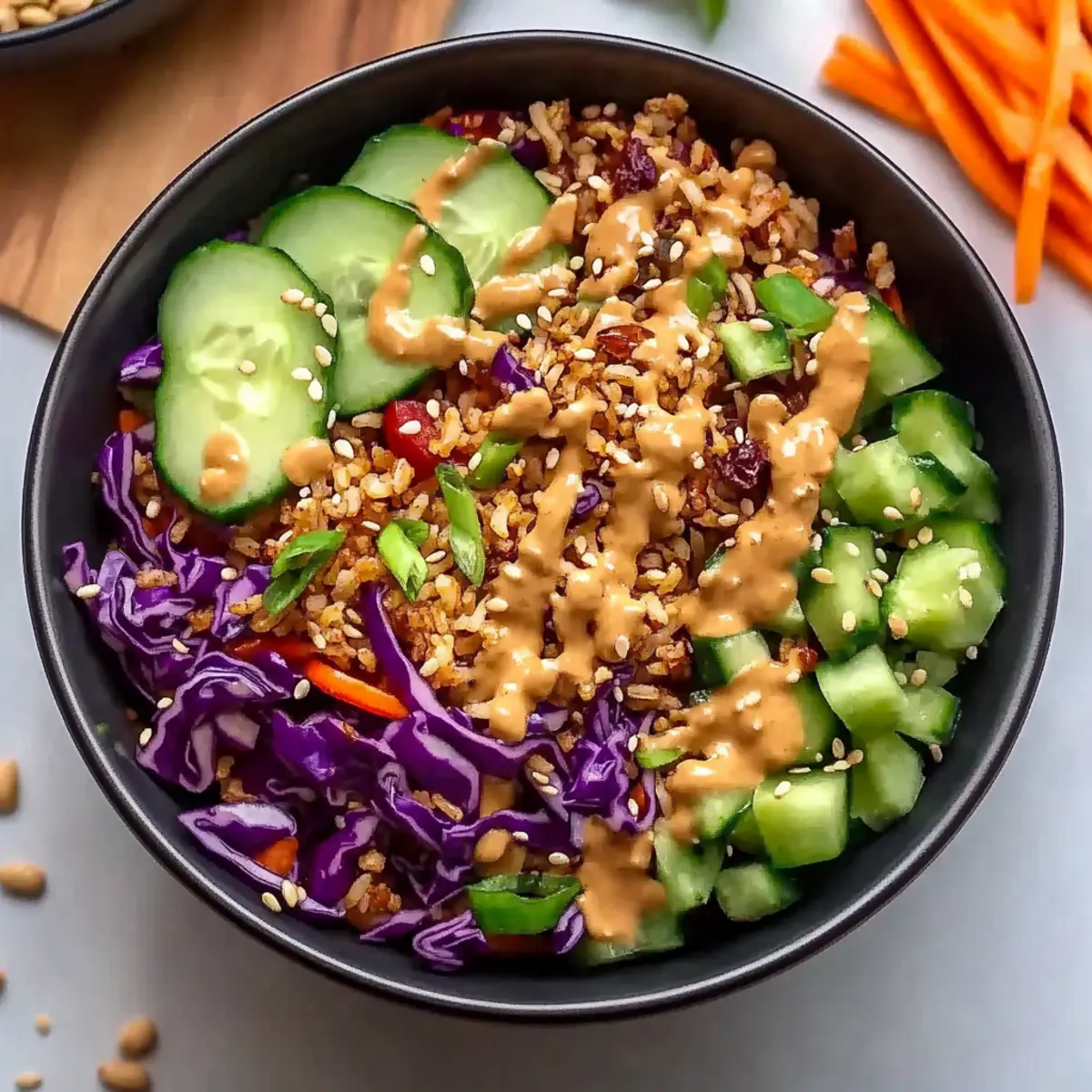 Rice Salad with Peanut Sesame Dressing
