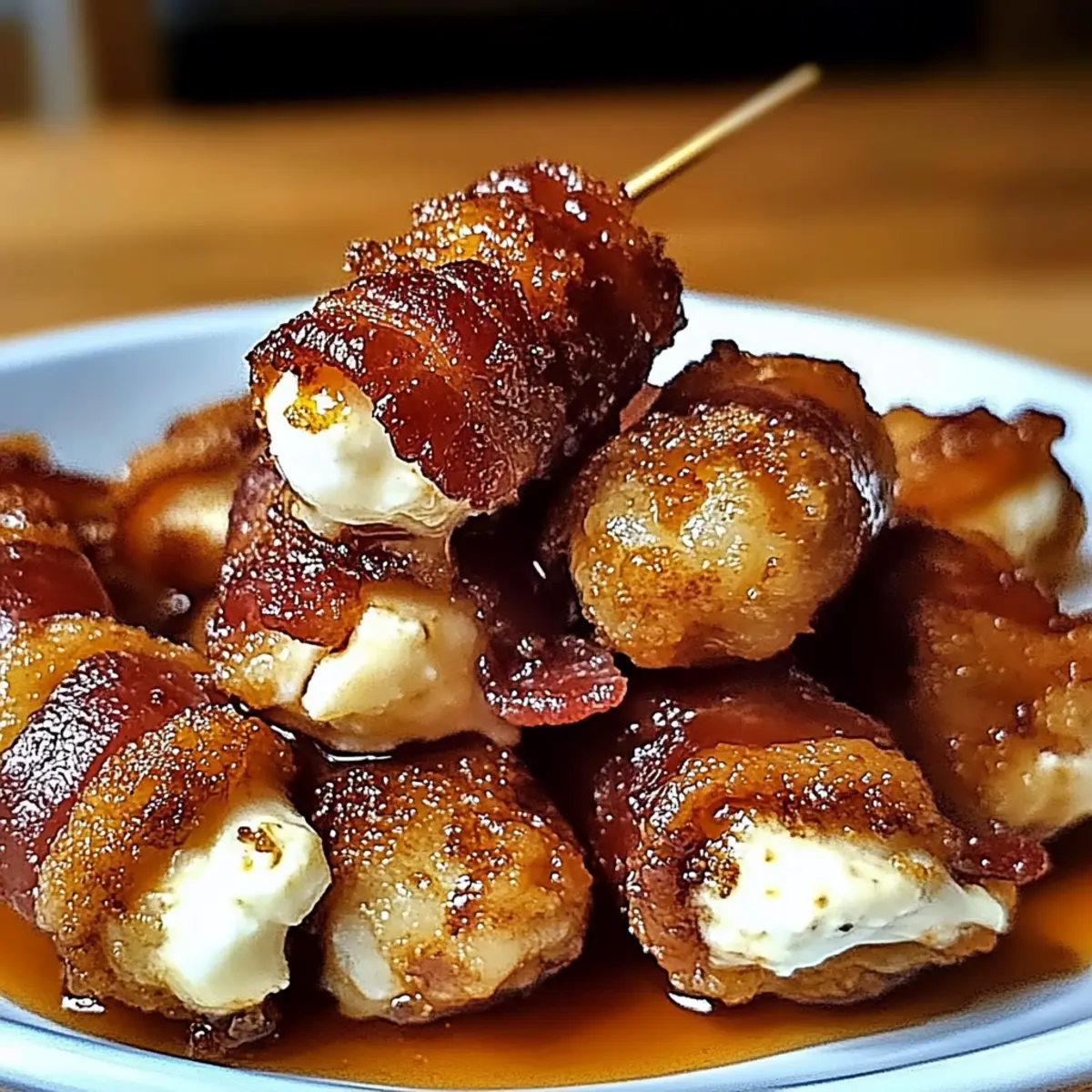 Crispy Bacon Mozzarella Poppers
