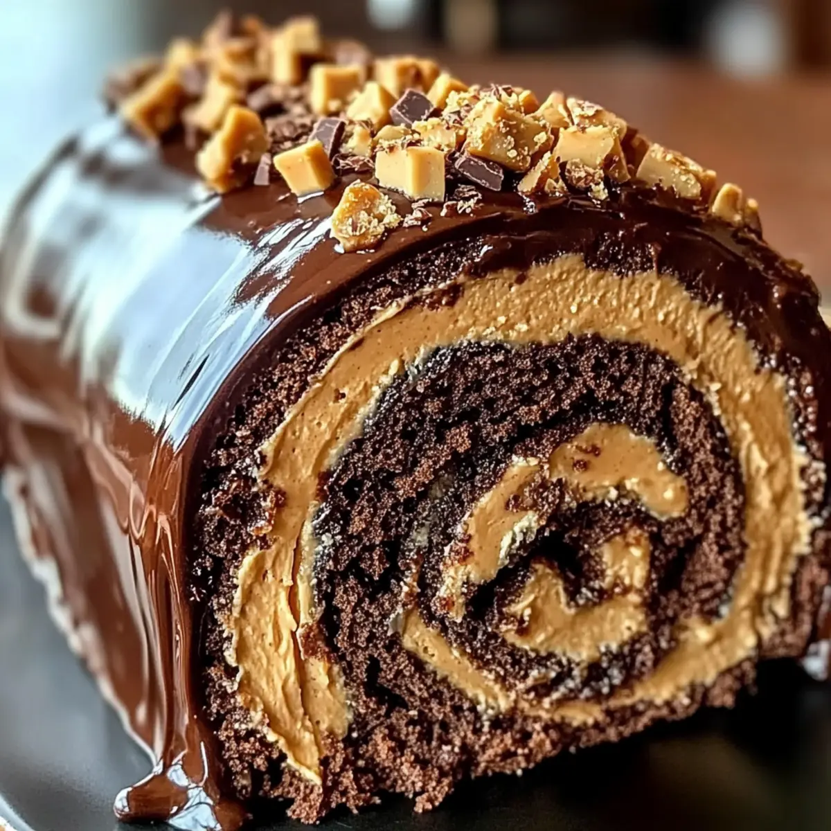 Peanut Butter Cup Chocolate Roll
