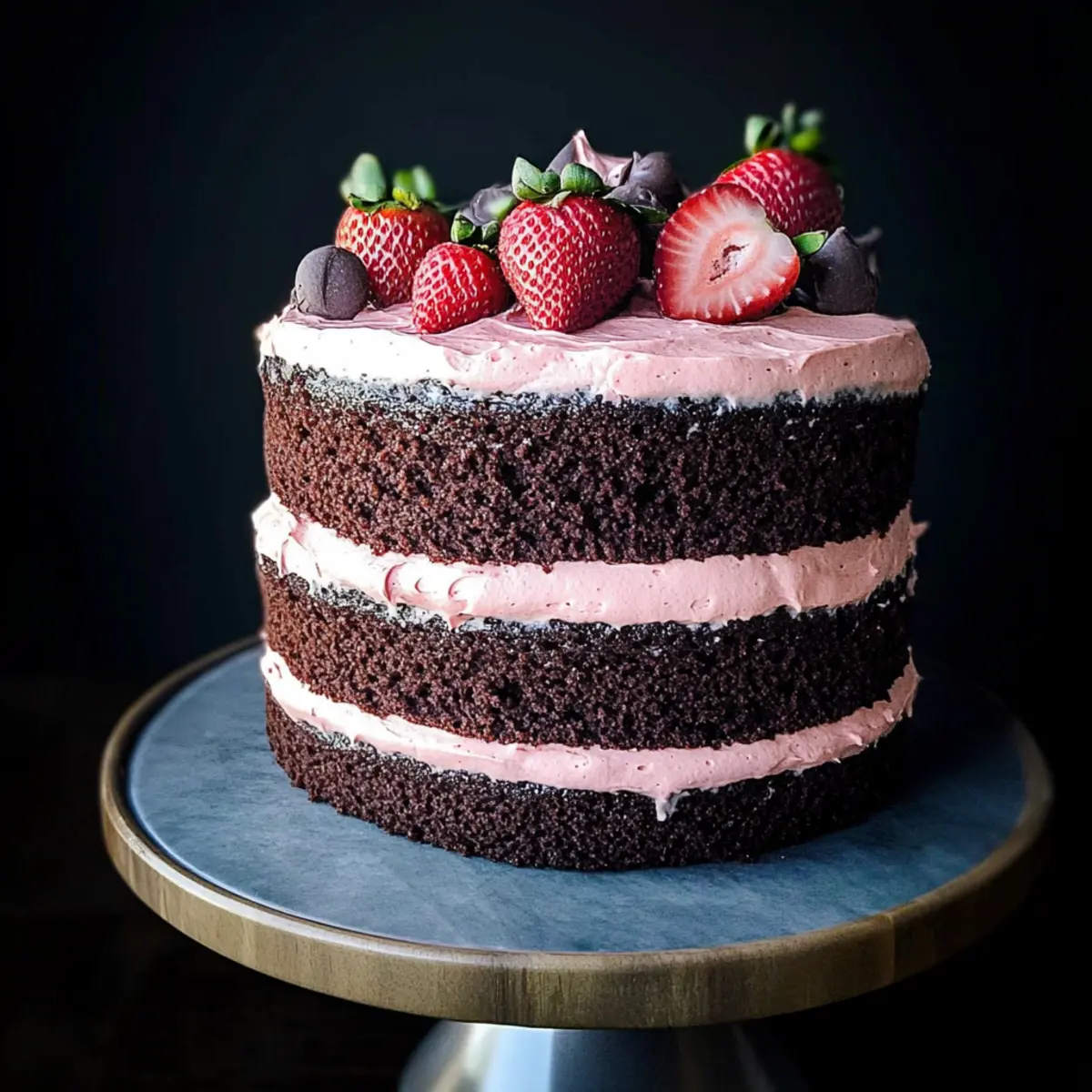 Chocolate Cake with Strawberry Buttercream