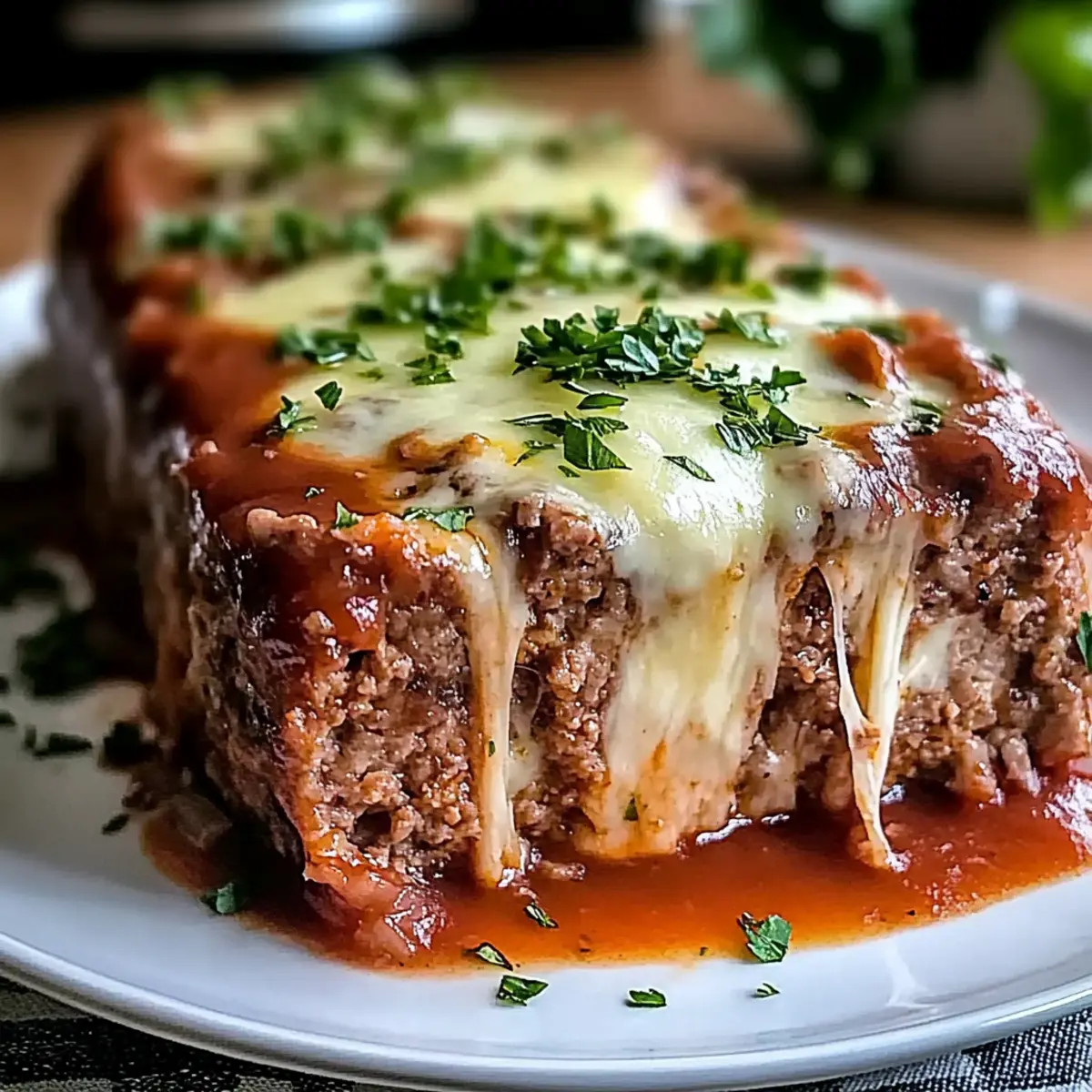 Stuffed Meatloaf with Mozzarella