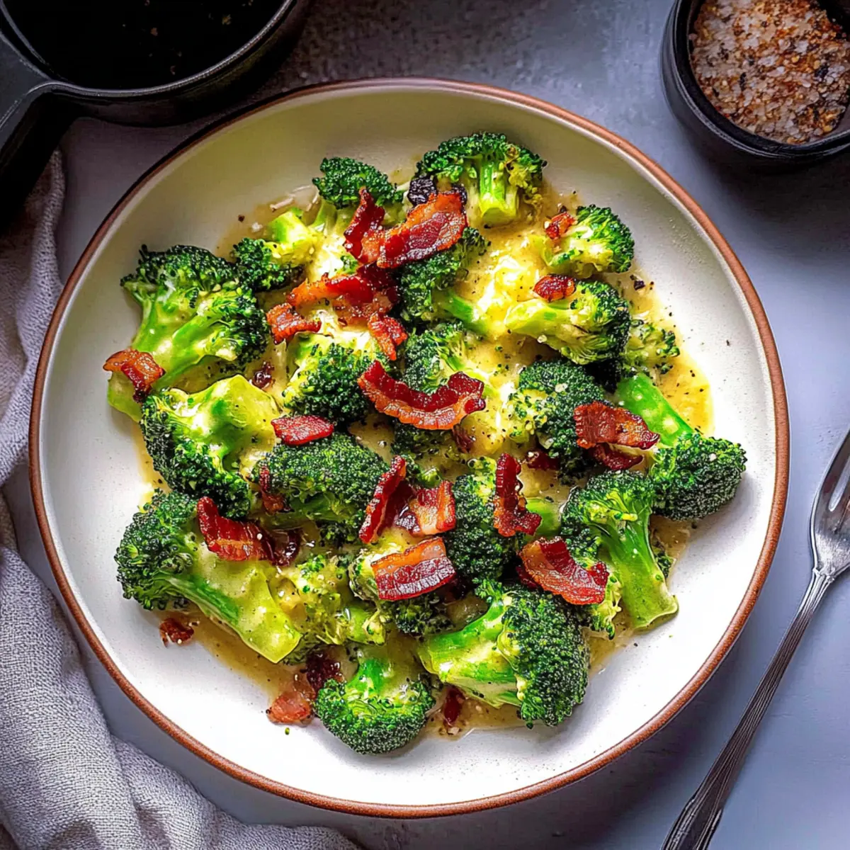 Broccoli With Garlic Sauce & Bacon
