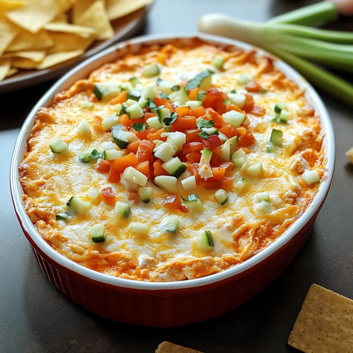 Seven-Layer Buffalo Chicken Dip