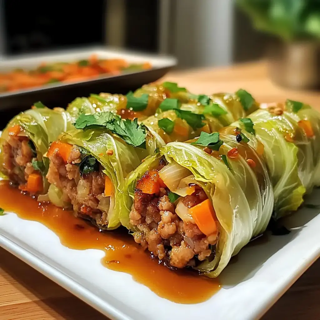 Sesame Ginger Keto Cabbage Rolls