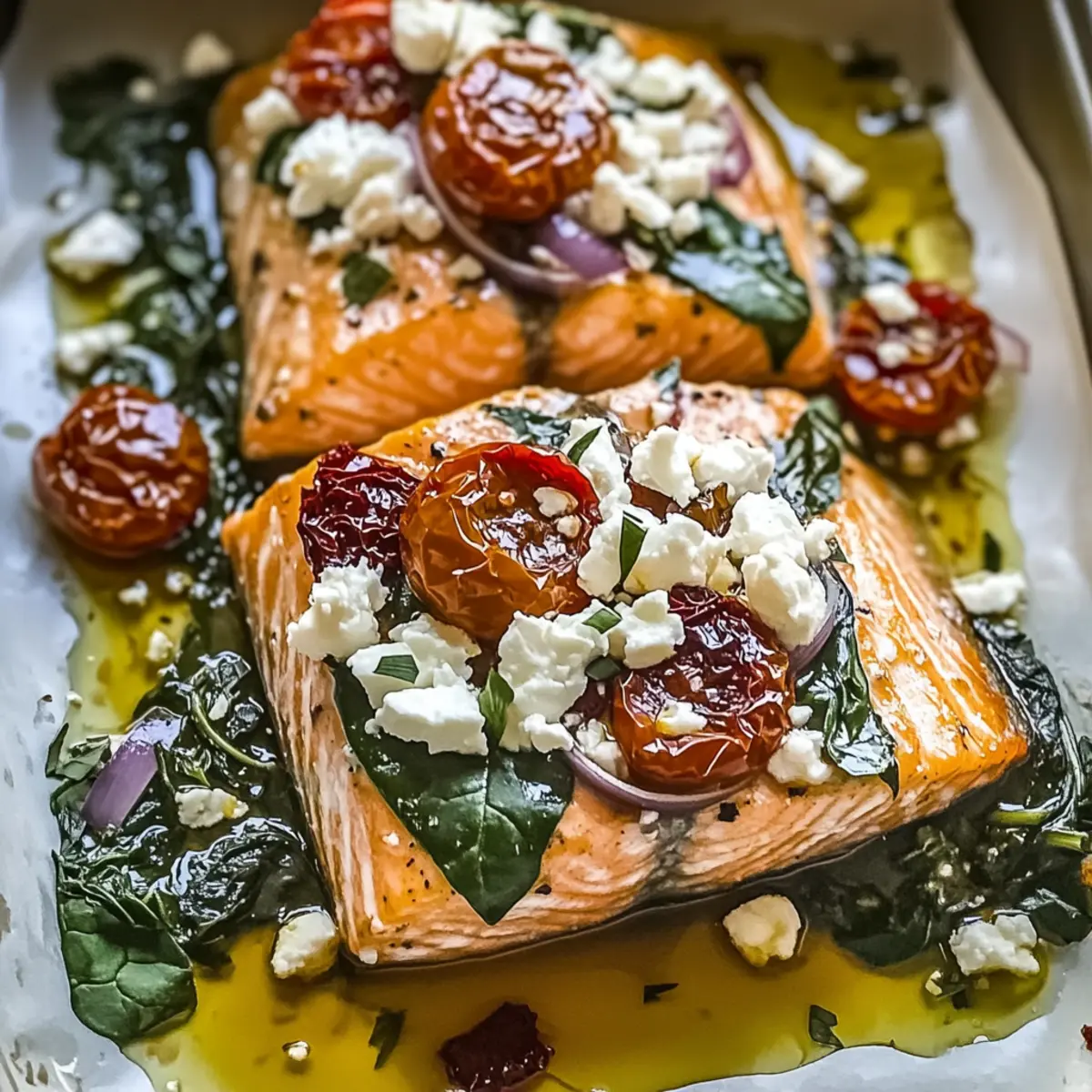 Mediterranean Baked Salmon with Feta
