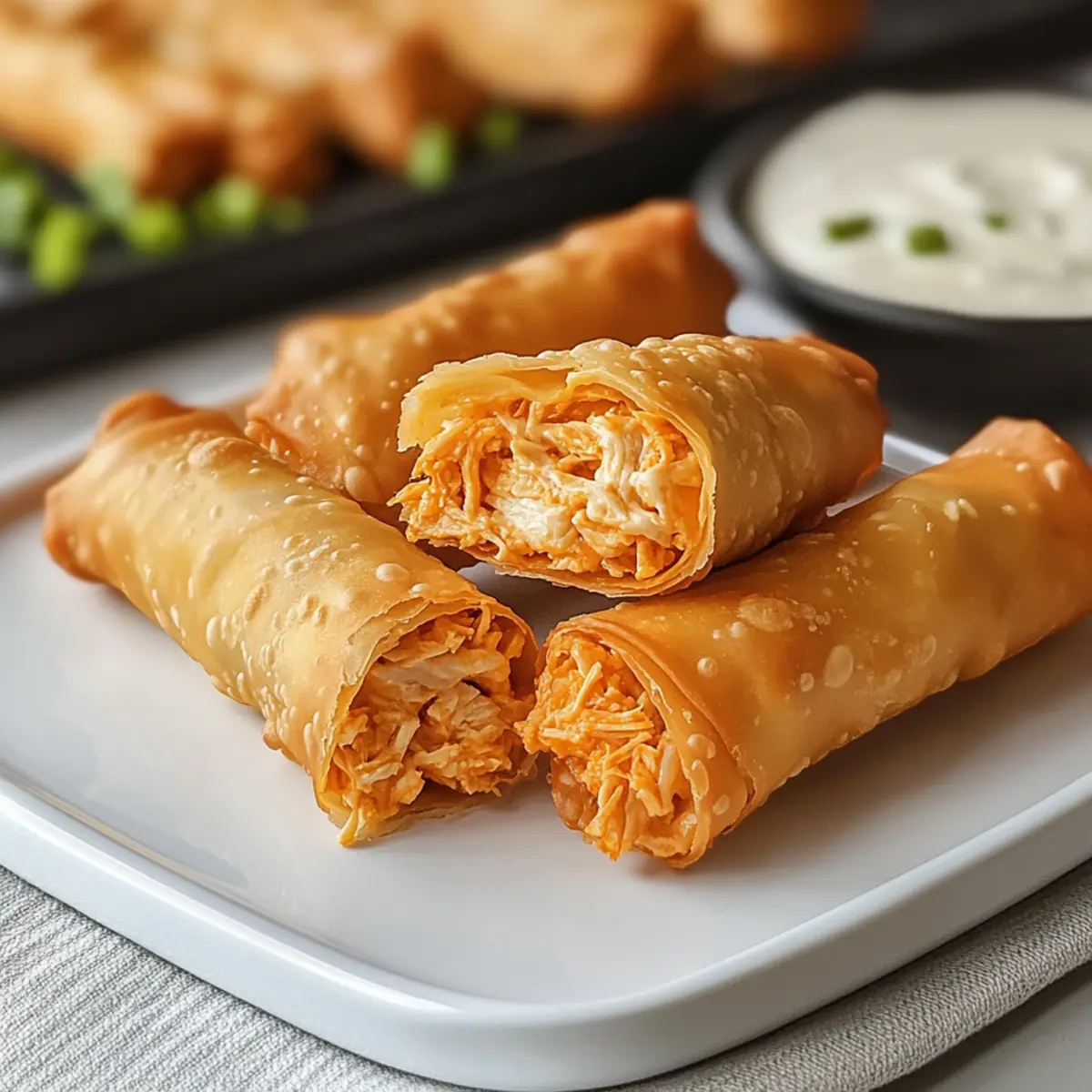 Buffalo Chicken Dip Egg Rolls