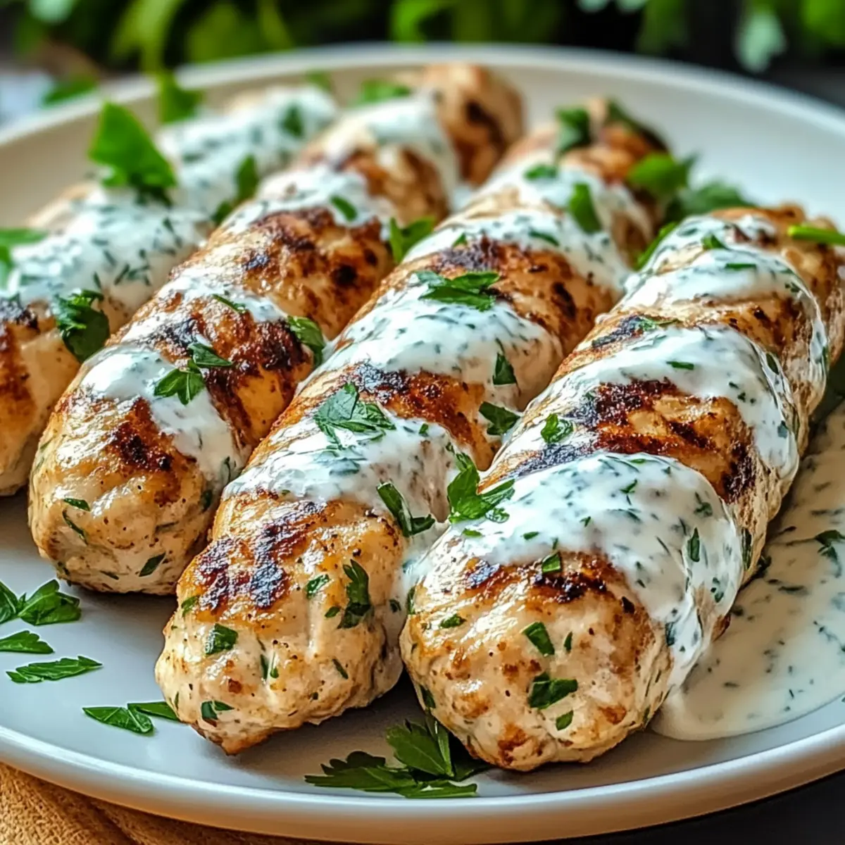 Chicken Kofta with Garlic Yogurt Sauce
