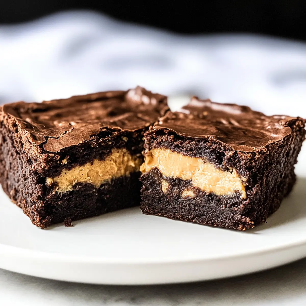Peanut Butter Stuffed Brownies
