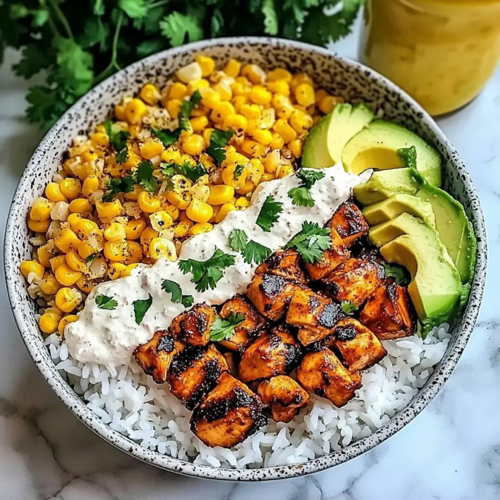 Street Corn Chicken Rice Bowl