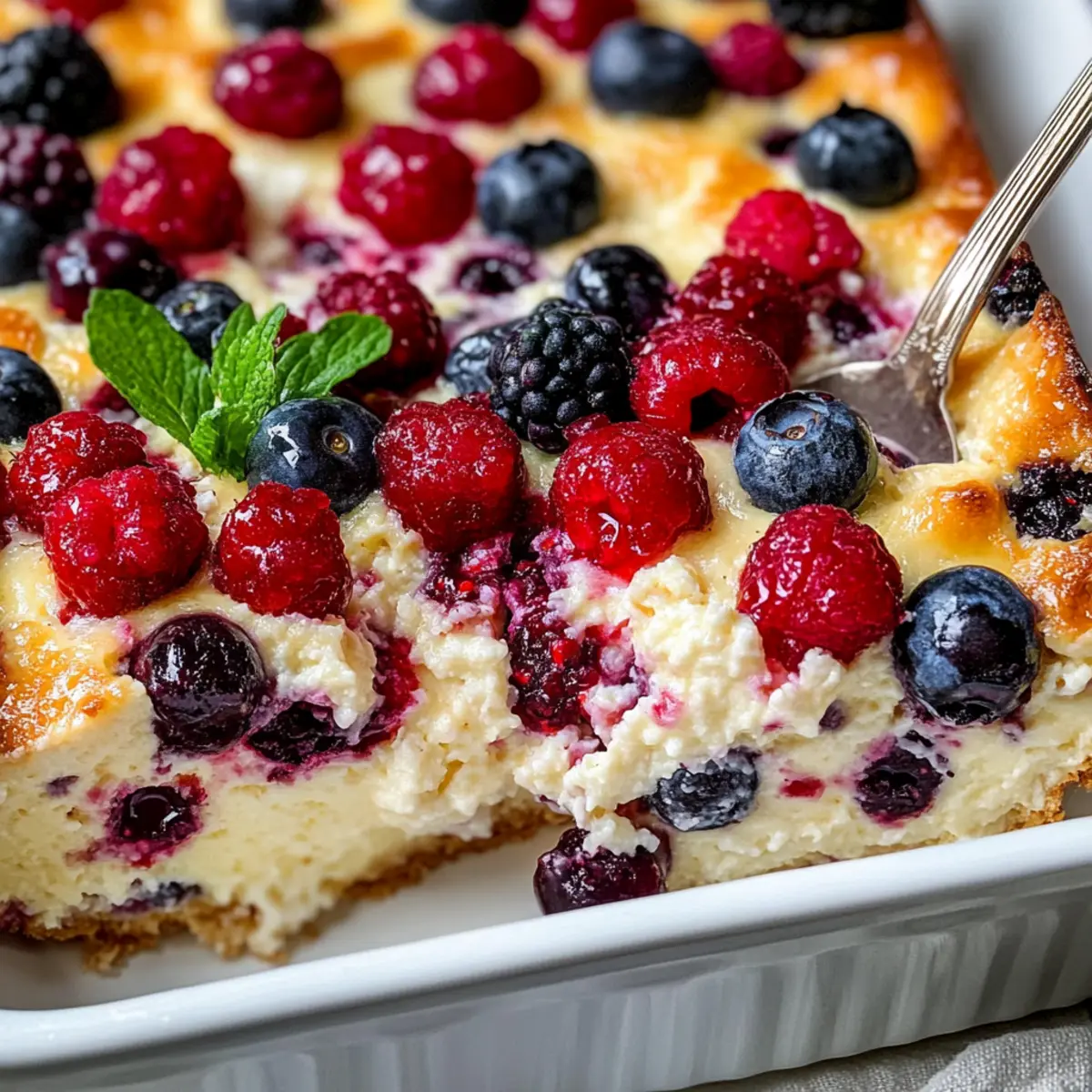 High Protein Triple Berry Bake