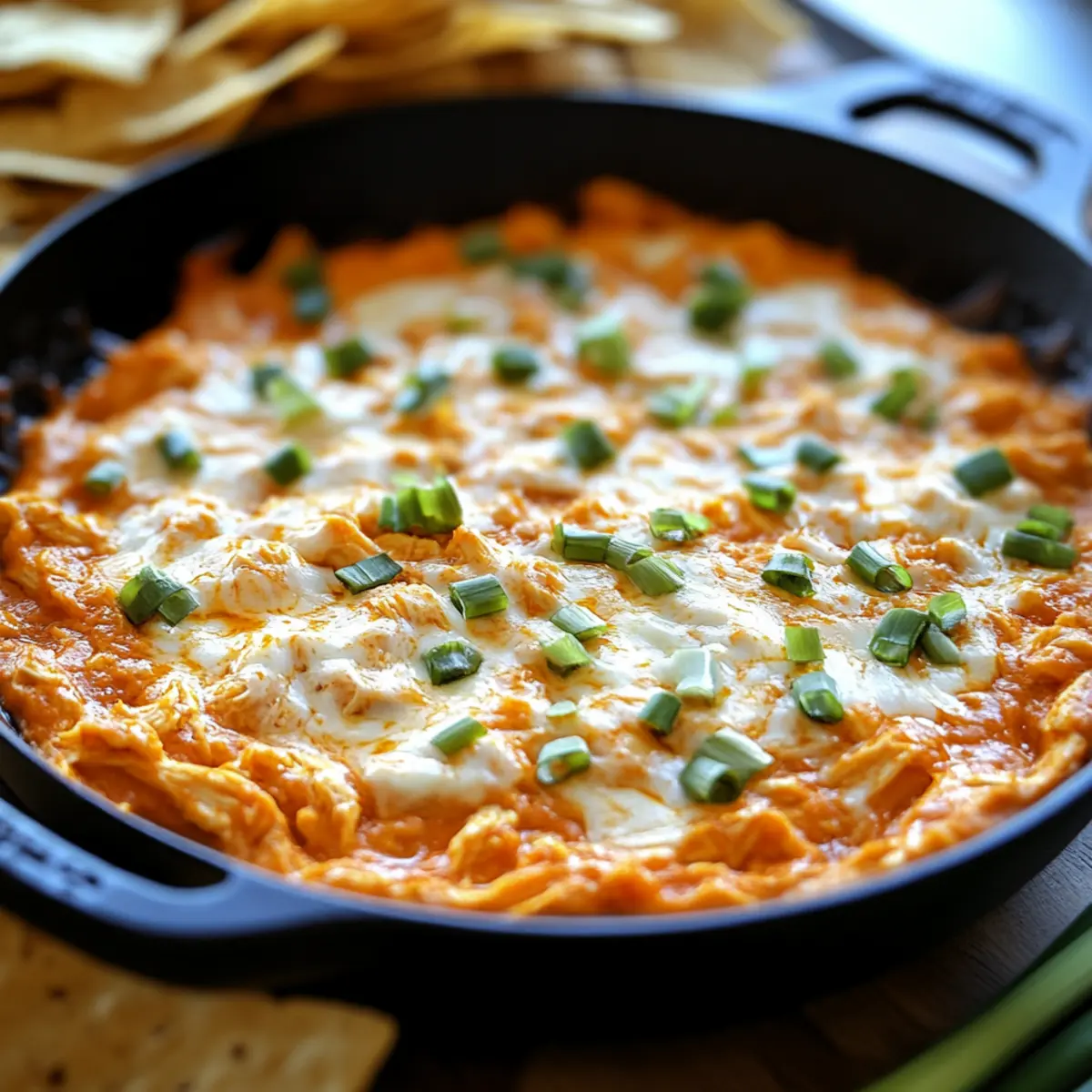 Hot Buffalo Chicken Skillet Dip