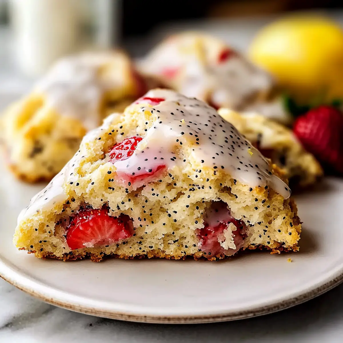 Strawberry Lemon Poppyseed Scones