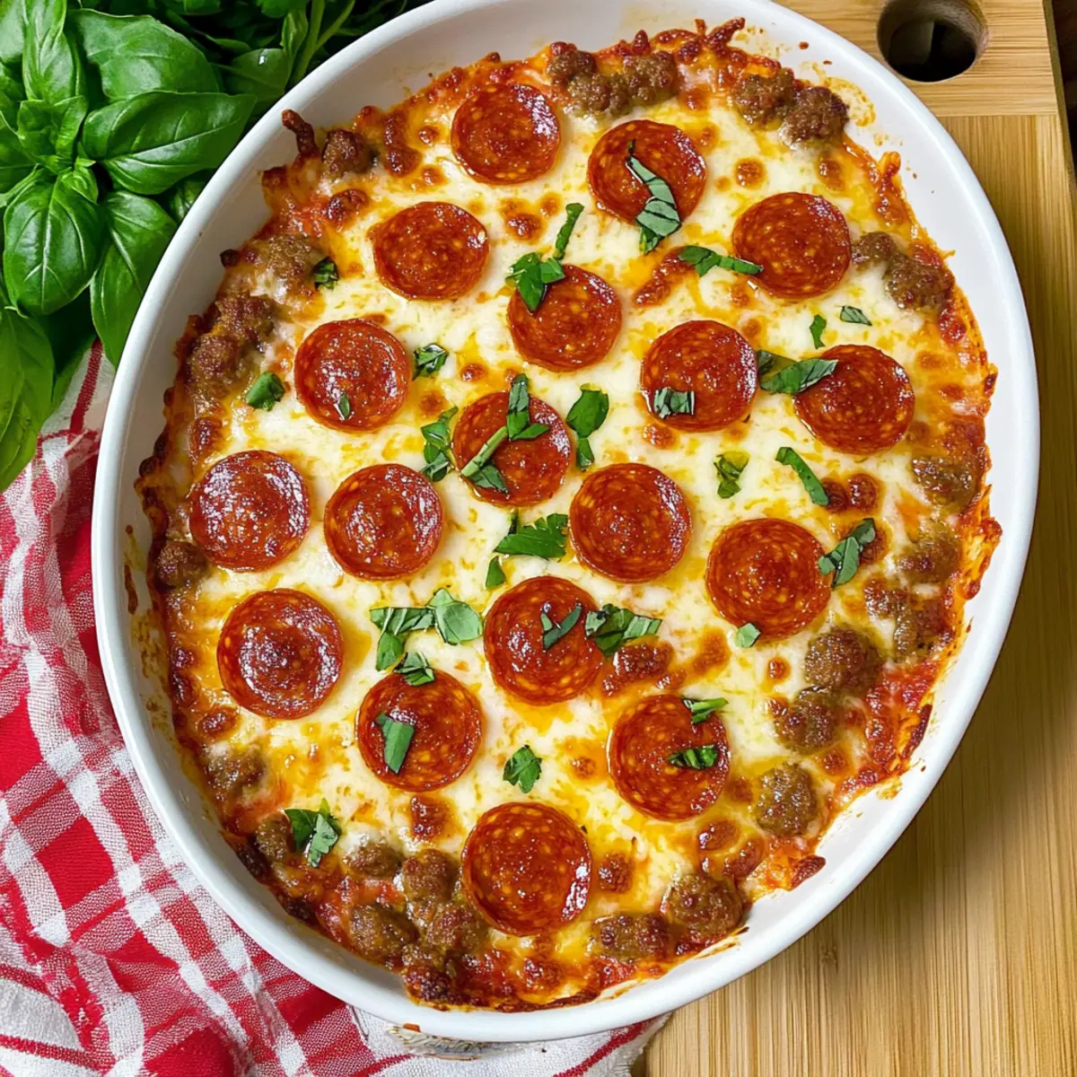 Pepperoni Sausage Pizza Dip