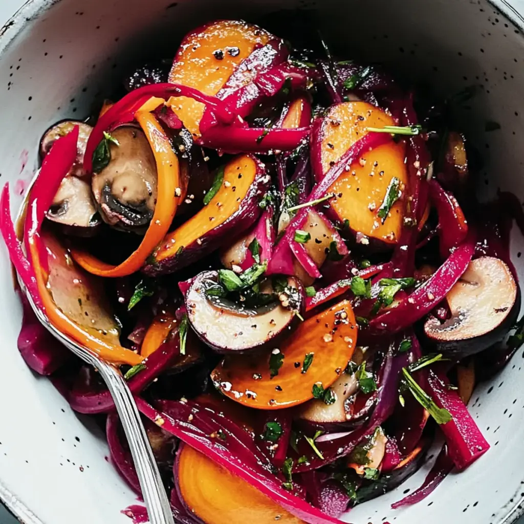 Beet Salad With Pickled Mushrooms