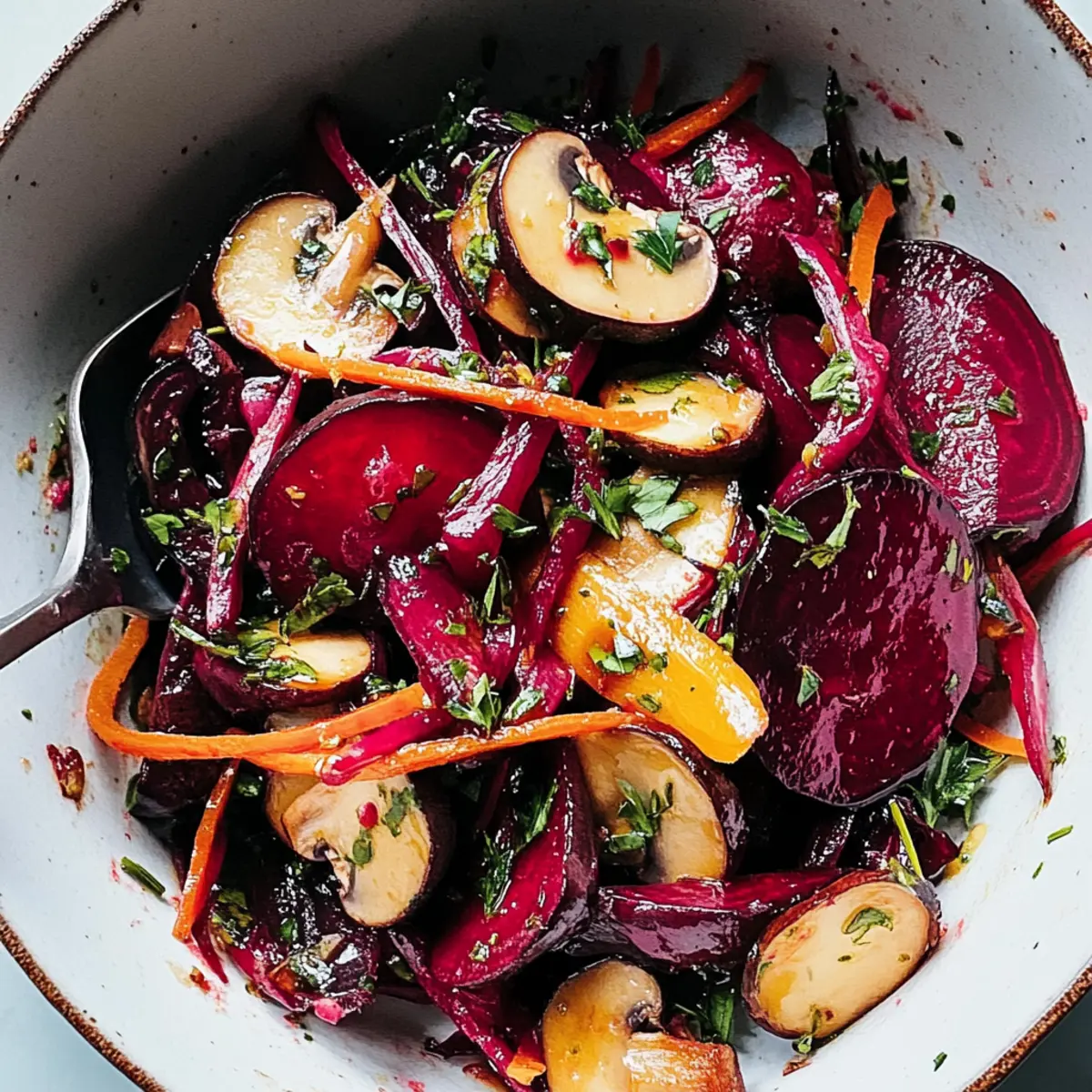 Beet Salad With Pickled Mushrooms