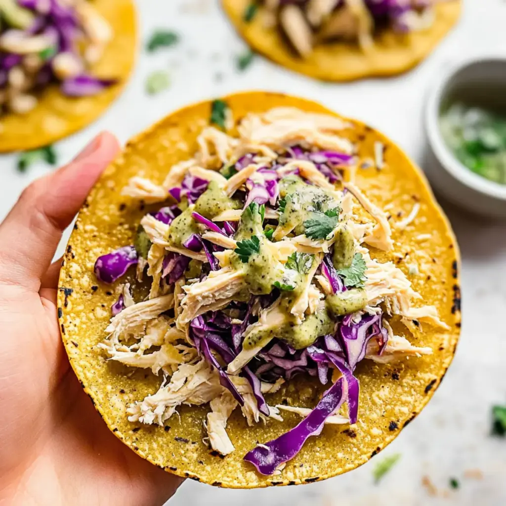 Salsa Verde Chicken Tostadas