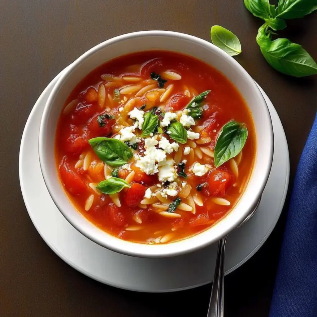 Greek Tomato Soup with Orzo