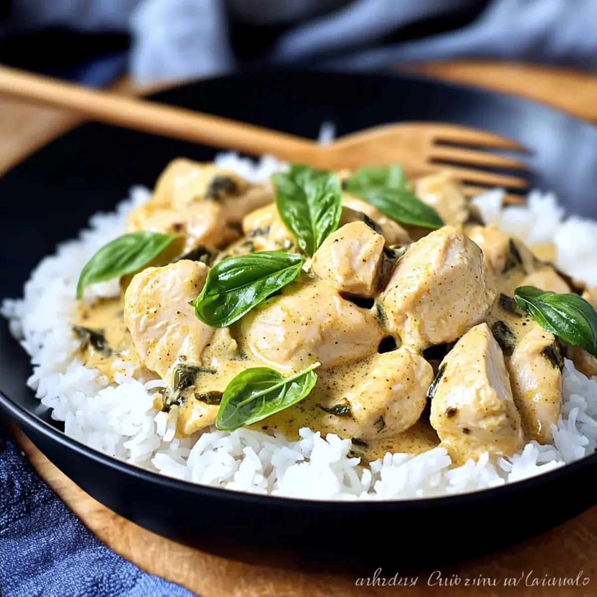 Basil Chicken with Curry Sauce