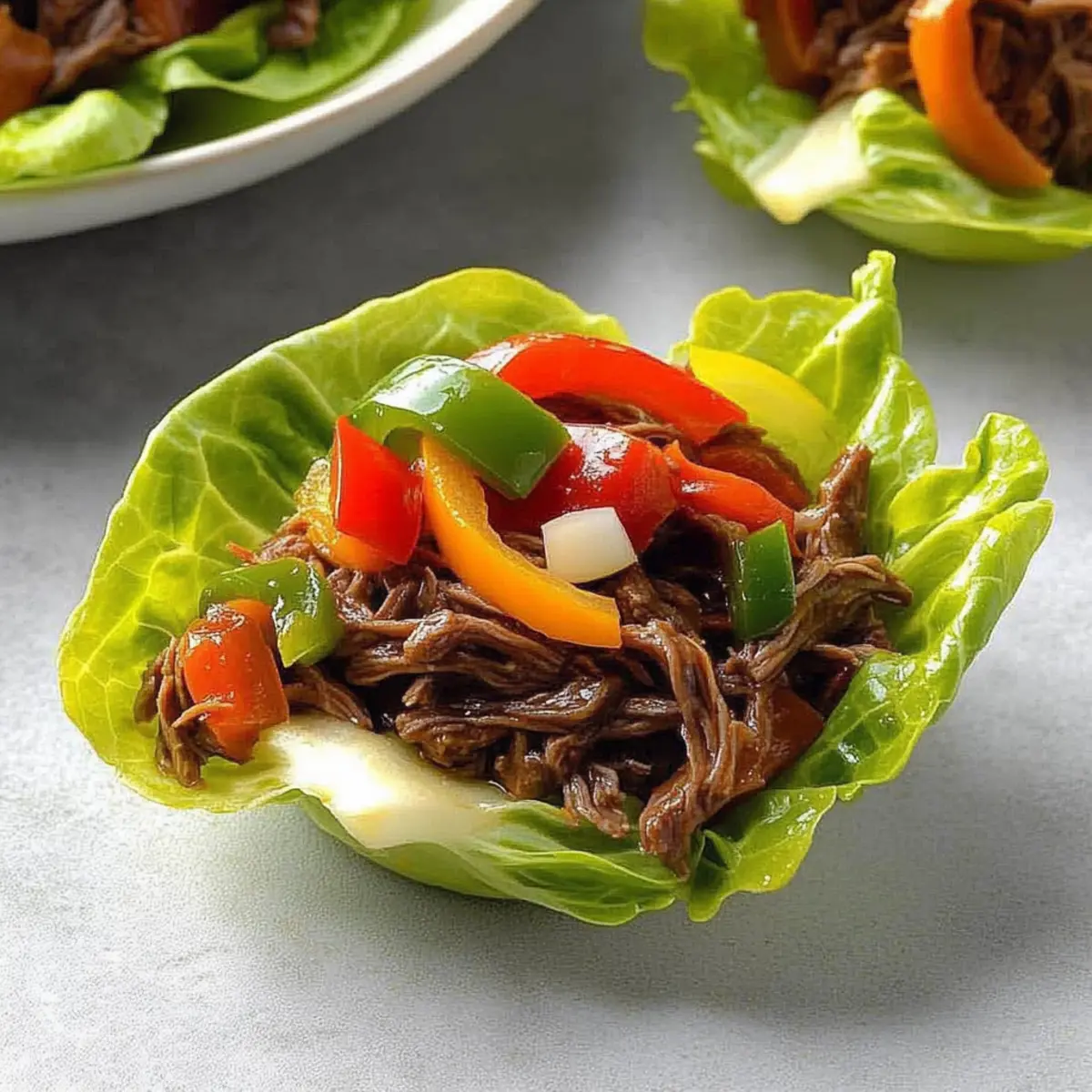 Shredded Beef Lettuce Cups
