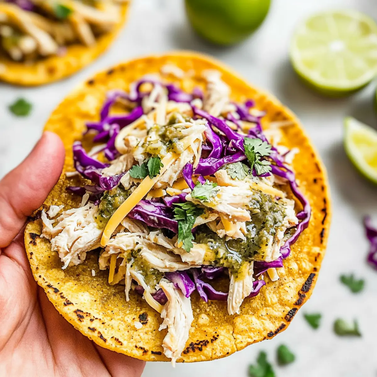 Salsa Verde Chicken Tostadas