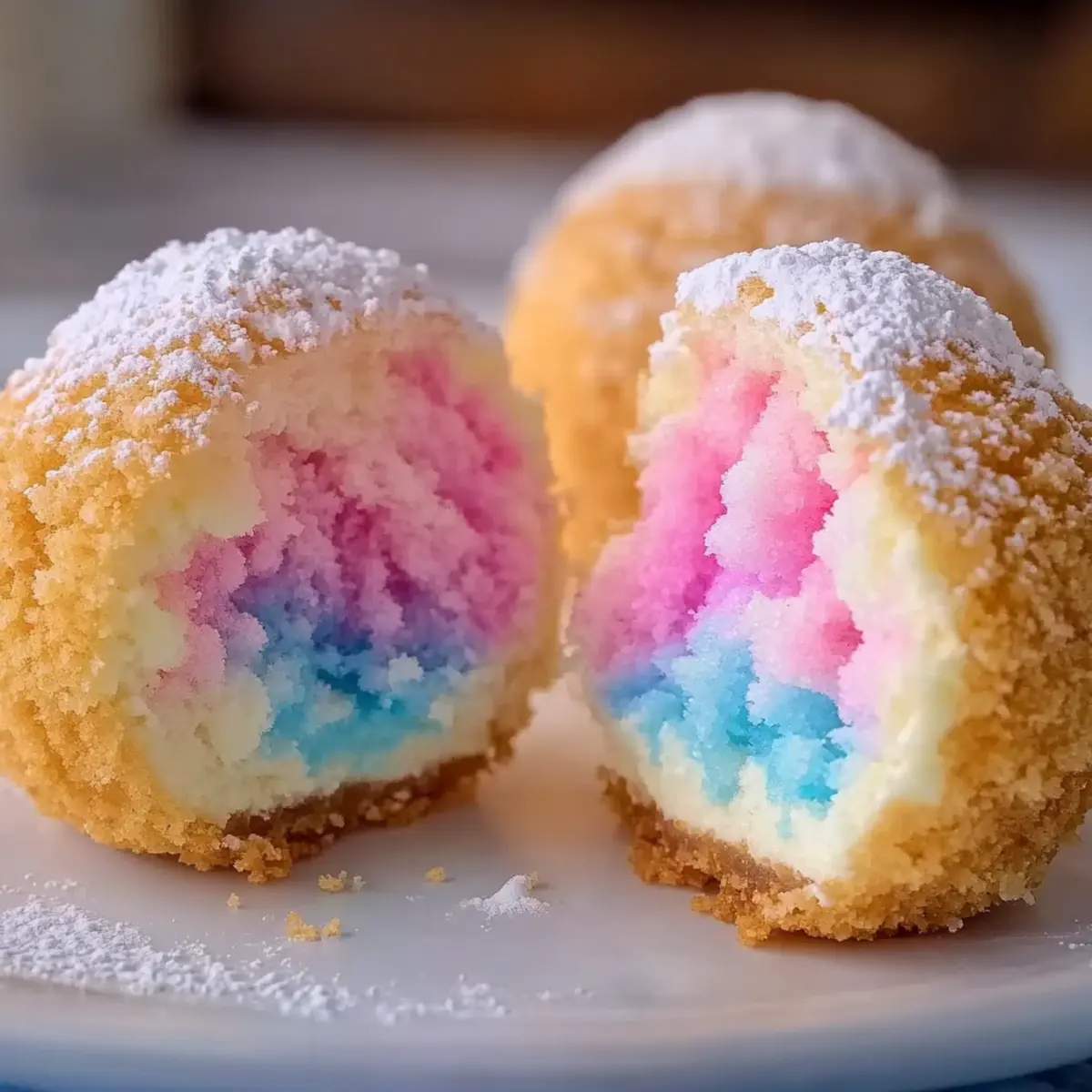 Cotton Candy Cheesecake Bombs