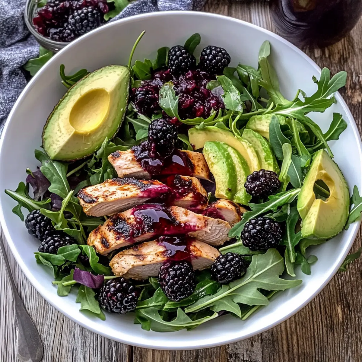 Blackberry Basil Grilled Chicken Salad