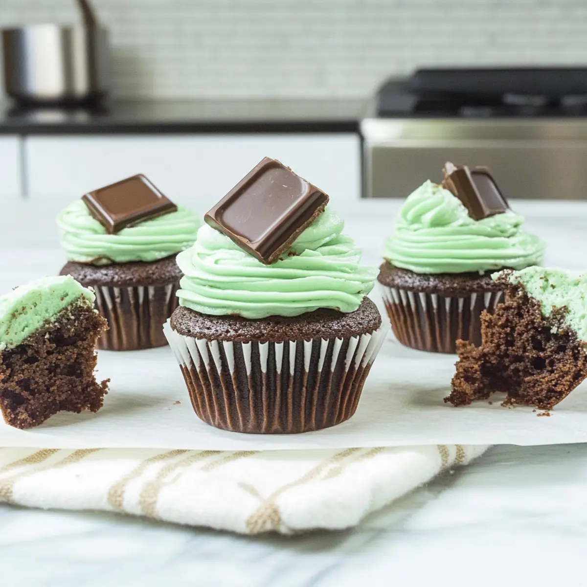 Andes Mint Chocolate Cupcakes