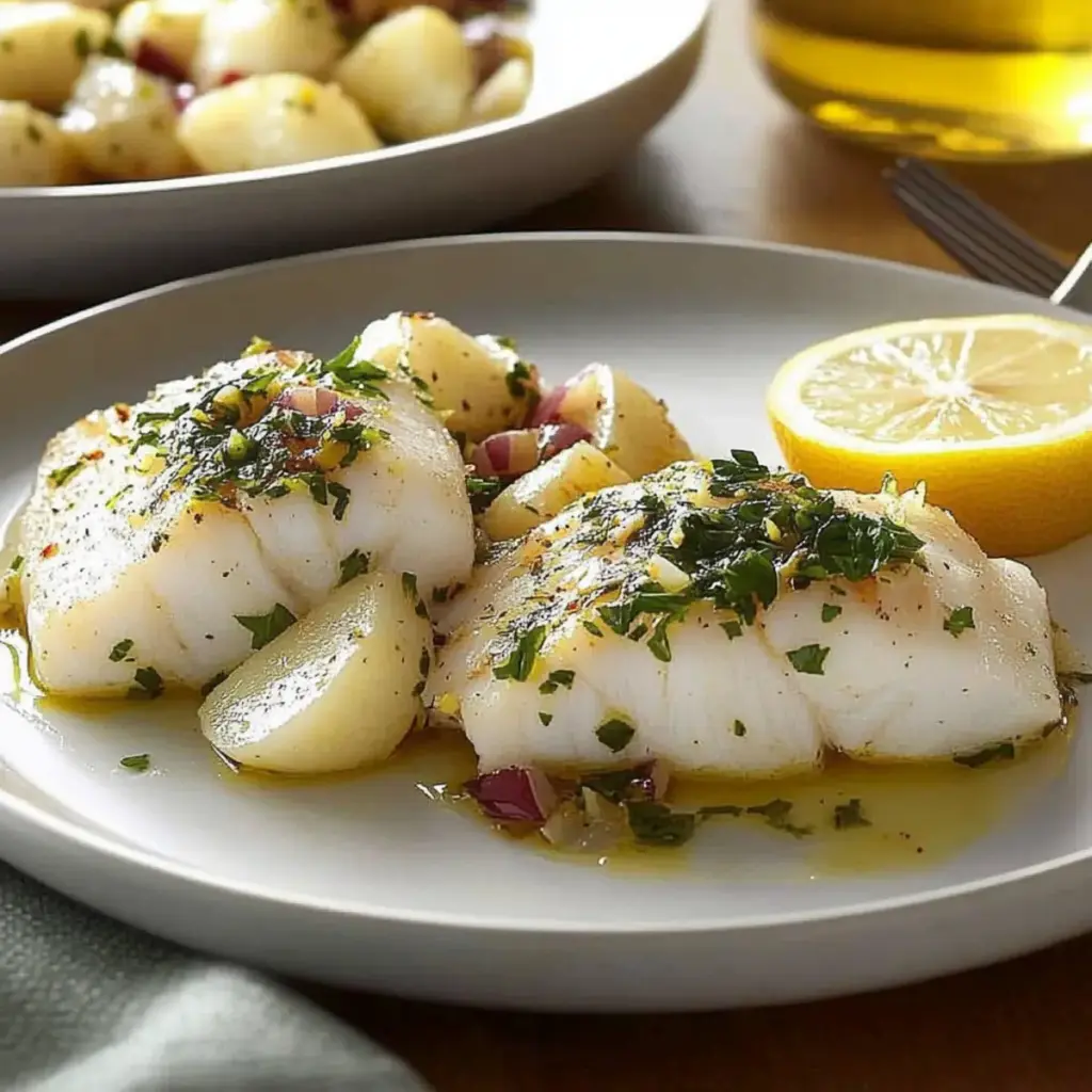 Lemony Parsley Baked Cod
