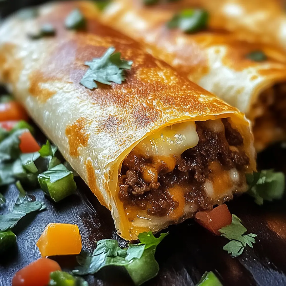 Beef and Cheese Chimichangas