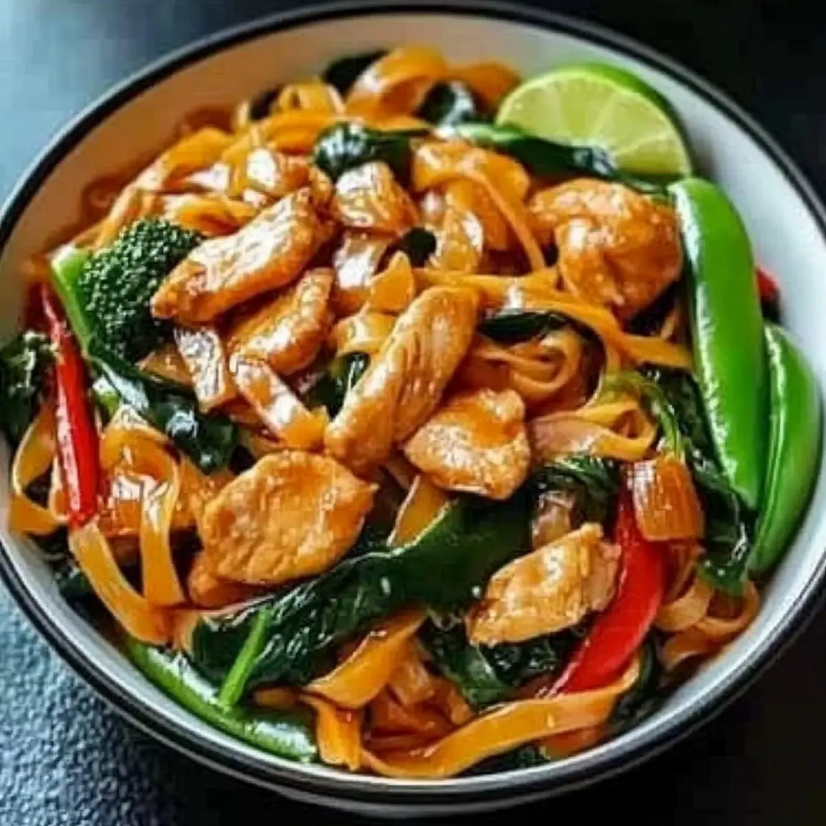 Spicy Drunken Noodles with Chicken
