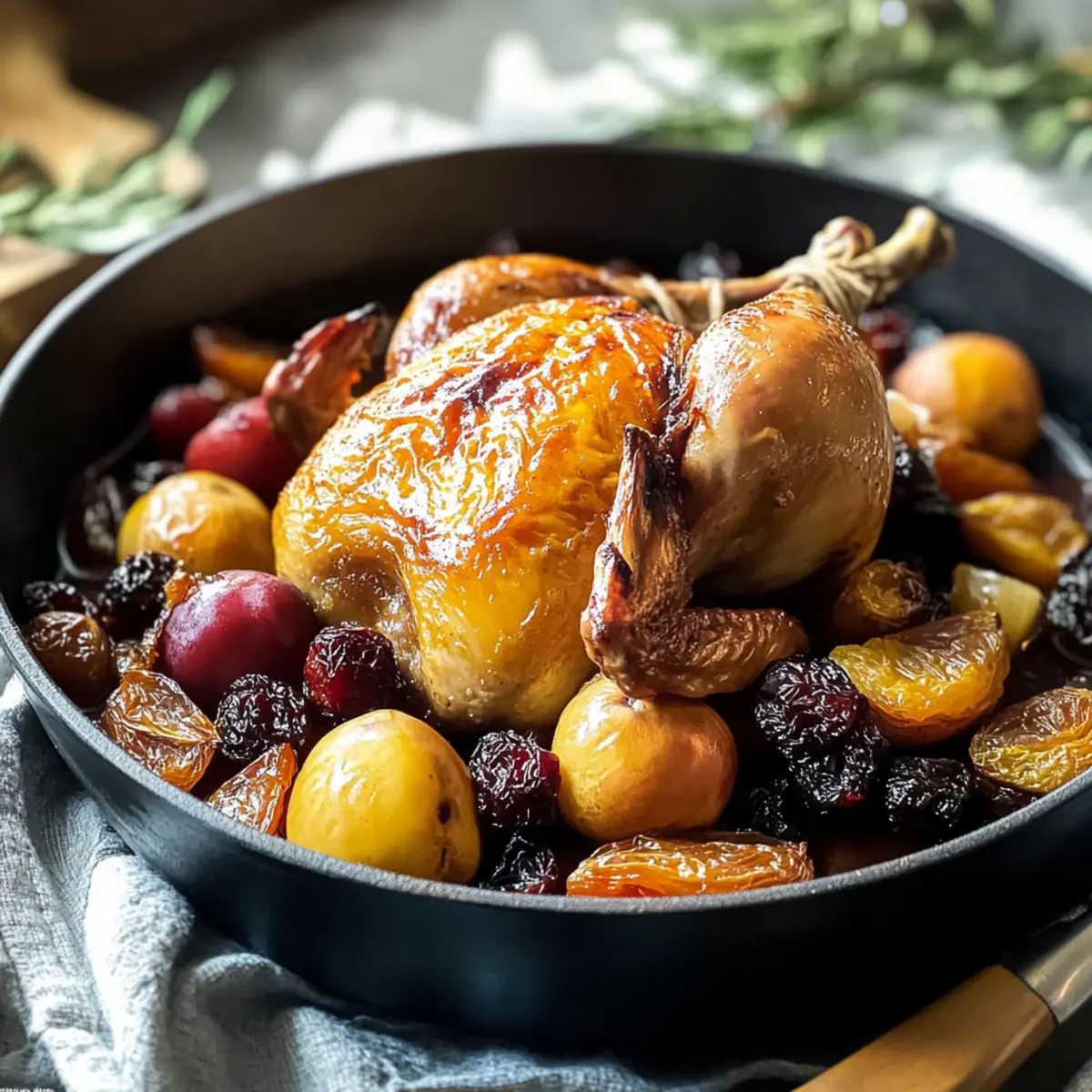 Roast Chicken with Dried Fruit