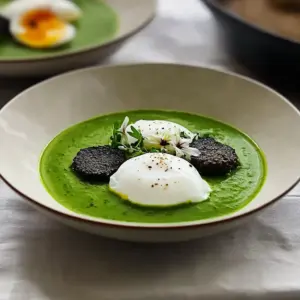Watercress Soup With Poached Eggs