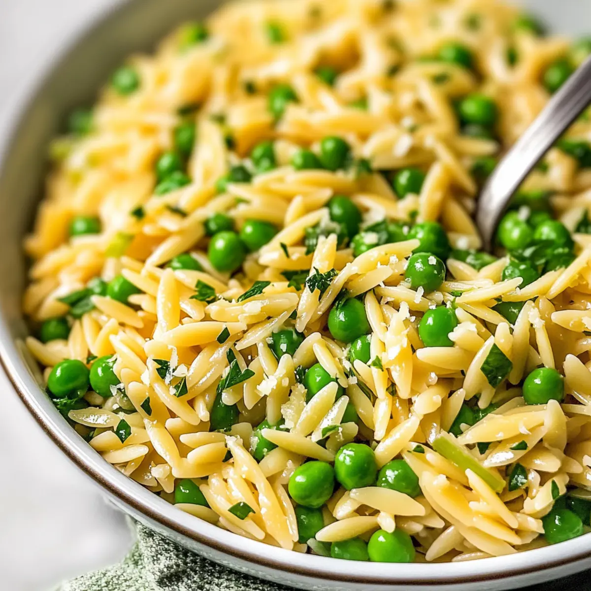 Lemon Orzo with Parmesan and Peas