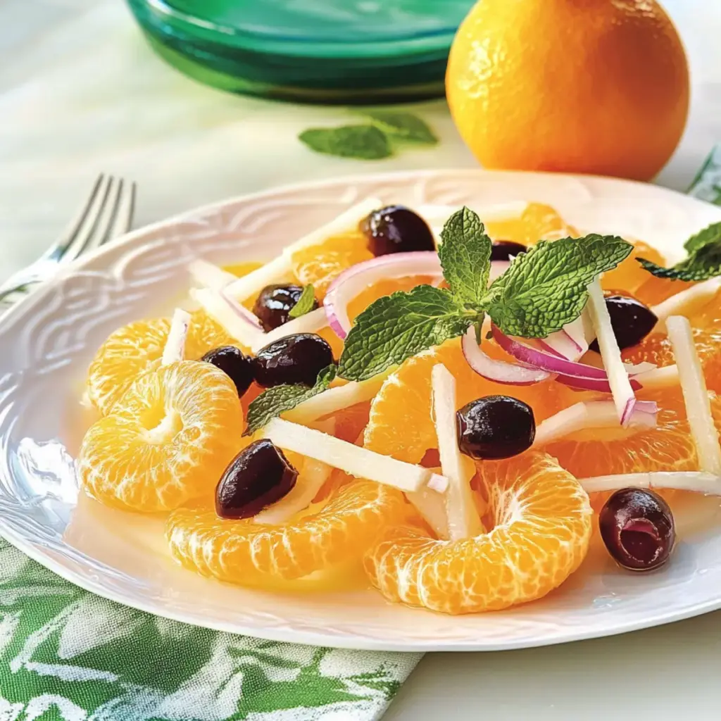 Greek Orange Salad with Fresh Min