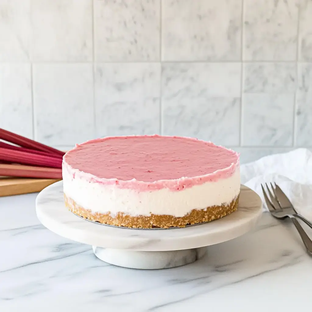 No Bake Rhubarb Cheesecake