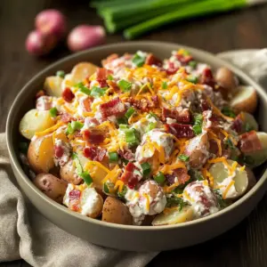 Cheddar Bacon Ranch Potato Salad